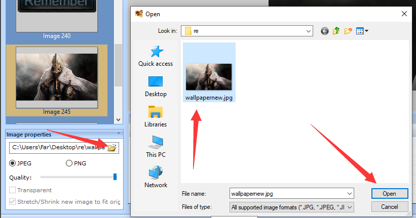 Select new background